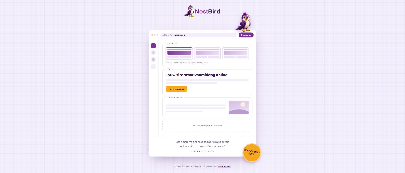 NestBird &mdash; zelf een simpele website bouwen